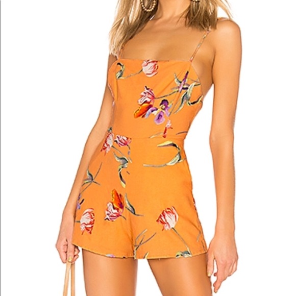SOPHIA ROMPER IN ORANGE CASSIE FLORAL - Picture 2 of 5
